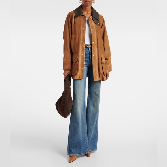 NILI LOTAN Kedem Leather Trimmed Suede Brown Jacket L - Picture 3 of 16